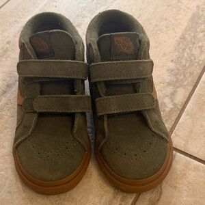 Vans Kids Olive and Tan Sneakers